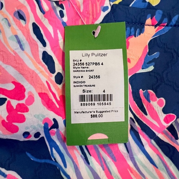 NWT Lilly Pulitzer 9" Gardinia Shorts in Indigo Sunken Treasure Size 4 - Picture 3 of 3